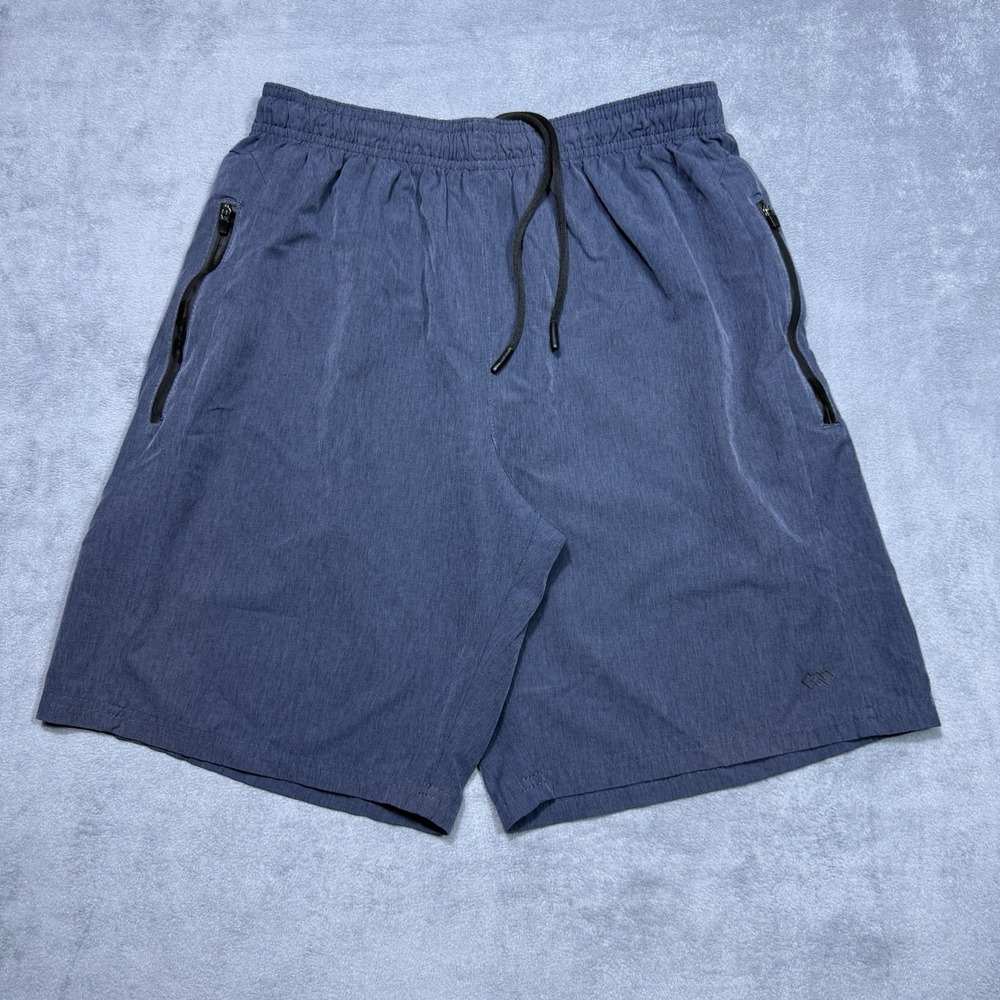 Legend Shorts Mens Medium Navy Performance Stretch 9" Inseam Athletic Sports USA